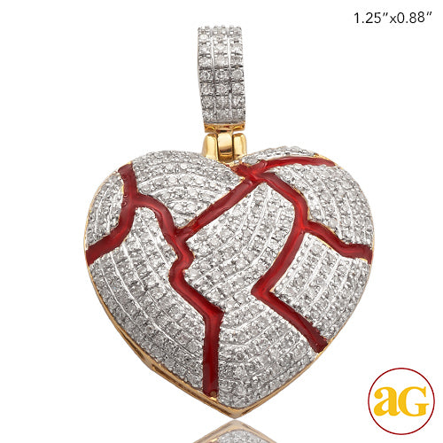 Broken heart deals diamond pendant