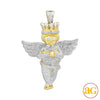 10KY 2.05CTW DIAMOND ANGEL PENDANT WITH CROWN