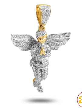 10KY 1.20CTW DIAMOND ANGEL PENDANT