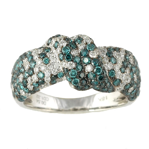 18KW 1.86CTW BLUE DIA FANCY RING