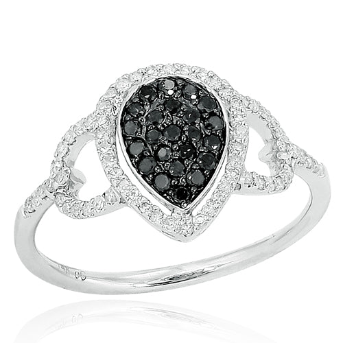 14K 0.50CTW BLACK DIA FANCY RING