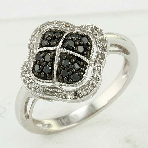 14KW 0.33CTW BLACK DIAMOND RING