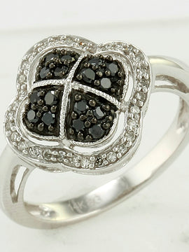 14KW 0.33CTW BLACK DIAMOND RING