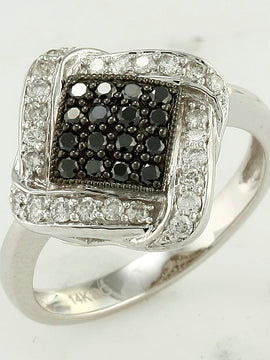 14KW 0.50CTW BLACK DIAMOND RING