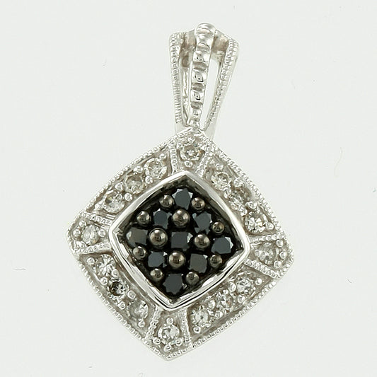 14KW 0.25CTW BLACK DIAMOND PENDANT