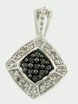 14KW 0.25CTW BLACK DIAMOND PENDANT