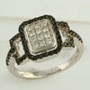 14KW 0.55CTW BLACK & WHITE DIA FANCY RING