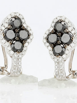 18KW 1.50CTW BLACK DIA FANCY EARRINGS