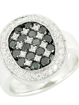 14KW 1.50CTW BLACK DIA FANCY RING