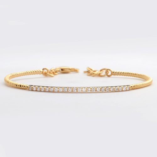 14KY 0.35CTW DIAMOND SINGLE ROW BANGLE