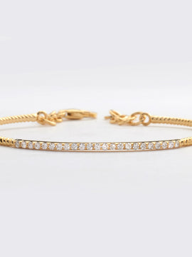 14KY 0.35CTW DIAMOND SINGLE ROW BANGLE