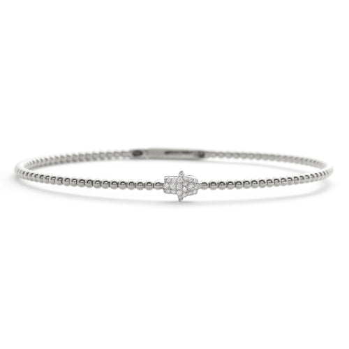 14KW 0.10CTW DIAMOND LADIES HAMZA BANGLE