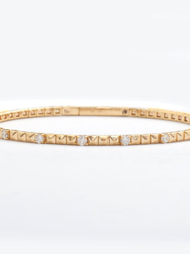 14KY 0.55CTW DIAMOND SINGLE ROW BEADED BANGLE