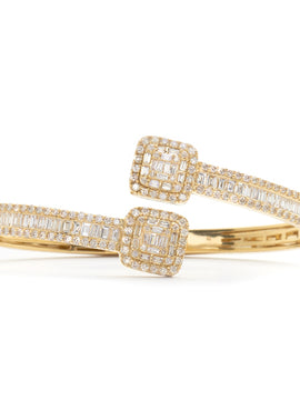 14KY 4.75CTW DIAMOND CUFF BRACELET - BAGUETTE &