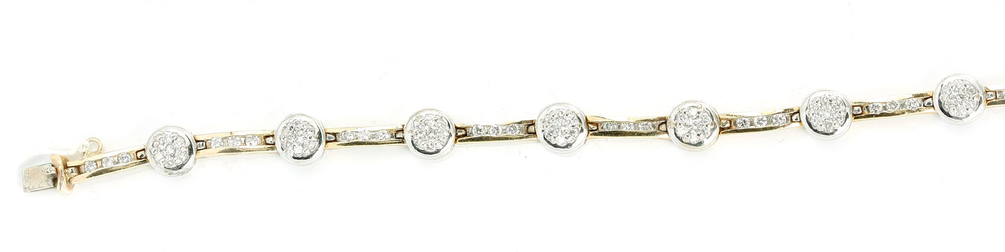 14K TT DIAM 1.50CT BRACELET