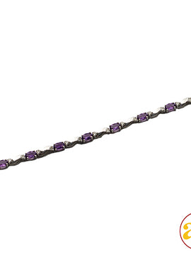 10KW DIAMOND AND AMETHYST BRACELET - 2.75CT AMETHY