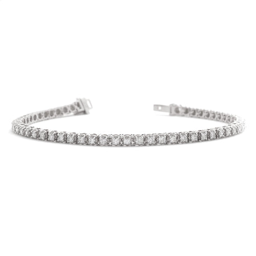 14KW 2.30CTW ILLUSION DIAMOND TENNIS BRACELET