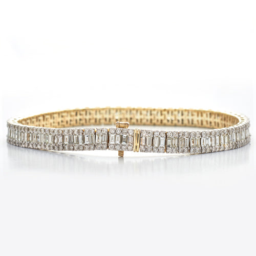 14KY 10.00CTW BAGUETTE DIAMOND BRACELET