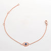 14KR 0.16CTW DIAMOND EVIL EYE BRACELET W/