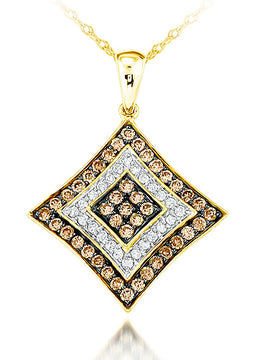 10KY 0.65CTW CHAMPAGNE DIA FANCY PENDANT