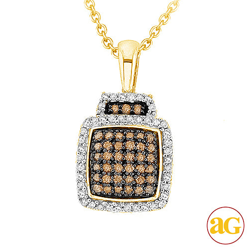 10KY 0.50CTW CHAMPAGNE DIAMOND FANCY PENDANT