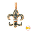 10KR 0.35CTW CHAMPAGNE DIAMOND FLEUR DE LIS PENDAN