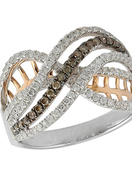 18KW 0.75CTW CHAMPAGNE DIAMOND RING