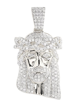 10KW 1.00CTW DIAMOND JESUS PENDANT