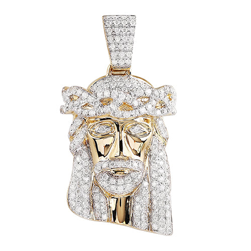 10KY 1.00CTW DIAMOND JESUS PENDANT