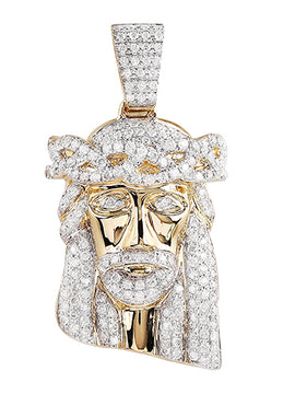 10KY 1.00CTW DIAMOND JESUS PENDANT