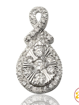 14KW 0.35 CTW DROP SHAPE DIAMOND PENDANT