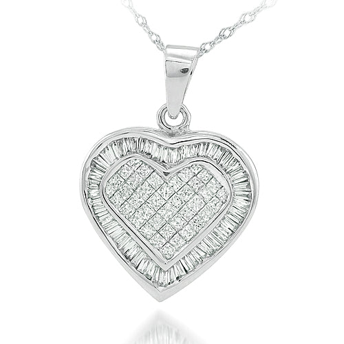 14KW 1.15 CTW DIAMOND HEART PENDANT