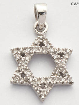 14KW 0.15CTW 'STAR OF DAVID' PENDANT