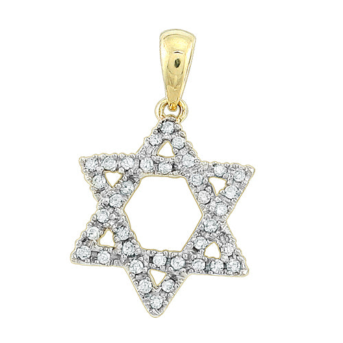 14KY 0.15CTW DIA &apos;STAR OF DAVID&apos; PENDANT