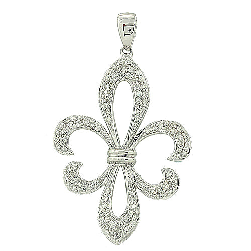 14KW 0.55CTW FLEUR DI LIS PENDANT