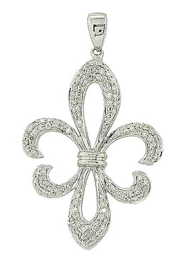 14KY 0.55CTW FLEUR DI LIS PENDANT