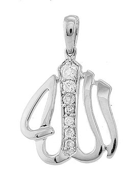 14KW 0.20CTW DIAMOND 'ALLAH' PENDANT