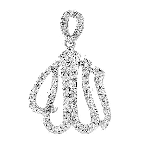 14K 0.35CTW DIAMOND &apos;ALLAH&apos; PENDANT