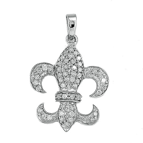 10KW 0.35CTW DIAMOND FLEUR DI LIS PENDANT