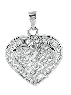 14KW 1.50CTW DIAMOND HEART PENDANT