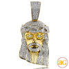 10KY 2.65CTW DIAMOND JESUS HEAD PENDANT