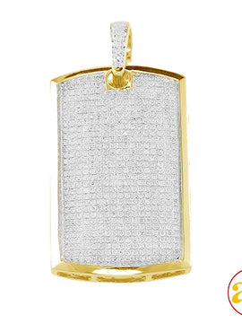 10KY 1.50CTW DIAMOND DOGTAG PENDANT