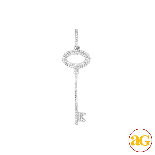 14KW 0.25CTW DIAMOND KEY PENDANT