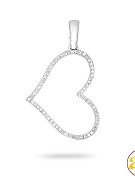 14KW 0.15CTW DIAMOND HEART PENDANT