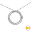 14KW 0.33CTW DIAMOND 2-ROW CIRCLE PENDANT