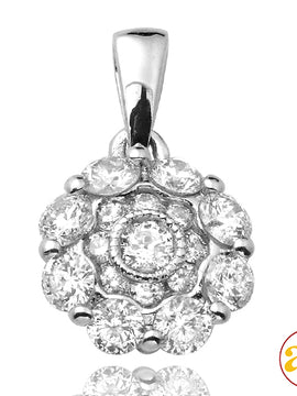 10KW 1.00CTW DIAMOND BEZEL SET FLOWER SHAPED PENDA