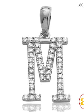 14KW 0.25CTW DIAMOND INITIAL PENDANT