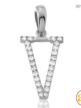 14KY 0.15CTW DIAMOND INITIAL PENDANT