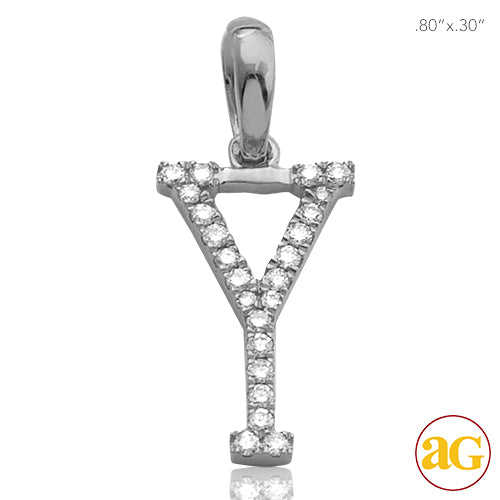 14KW 0.10CTW DIAMOND INITIAL PENDANT