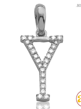 14KW 0.10CTW DIAMOND INITIAL PENDANT